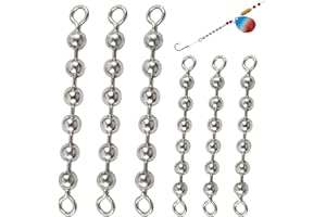 20 Pack Fishing Bead Chain Swivels Stainless Steel Catfish Swivels Fishing Balls Chain Swivels Catfish Tackle Catfish Rig Fis