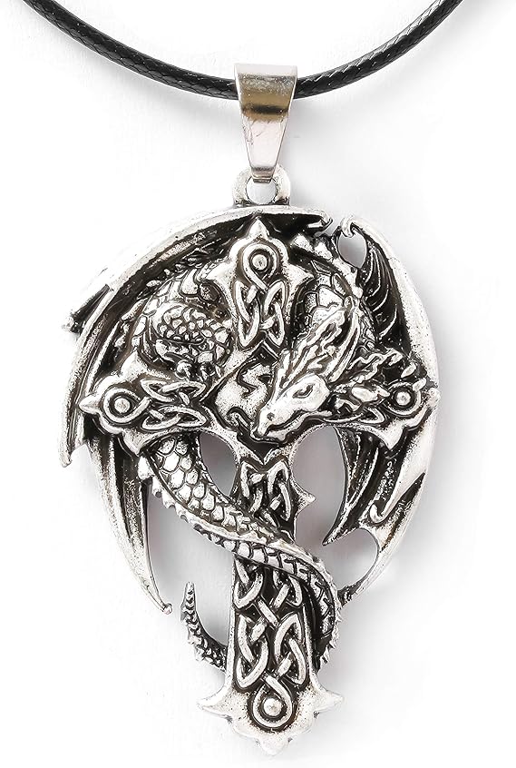 Buy HAQUIL Viking Jewelry Viking Dragon Holy Cross Necklace for Men for