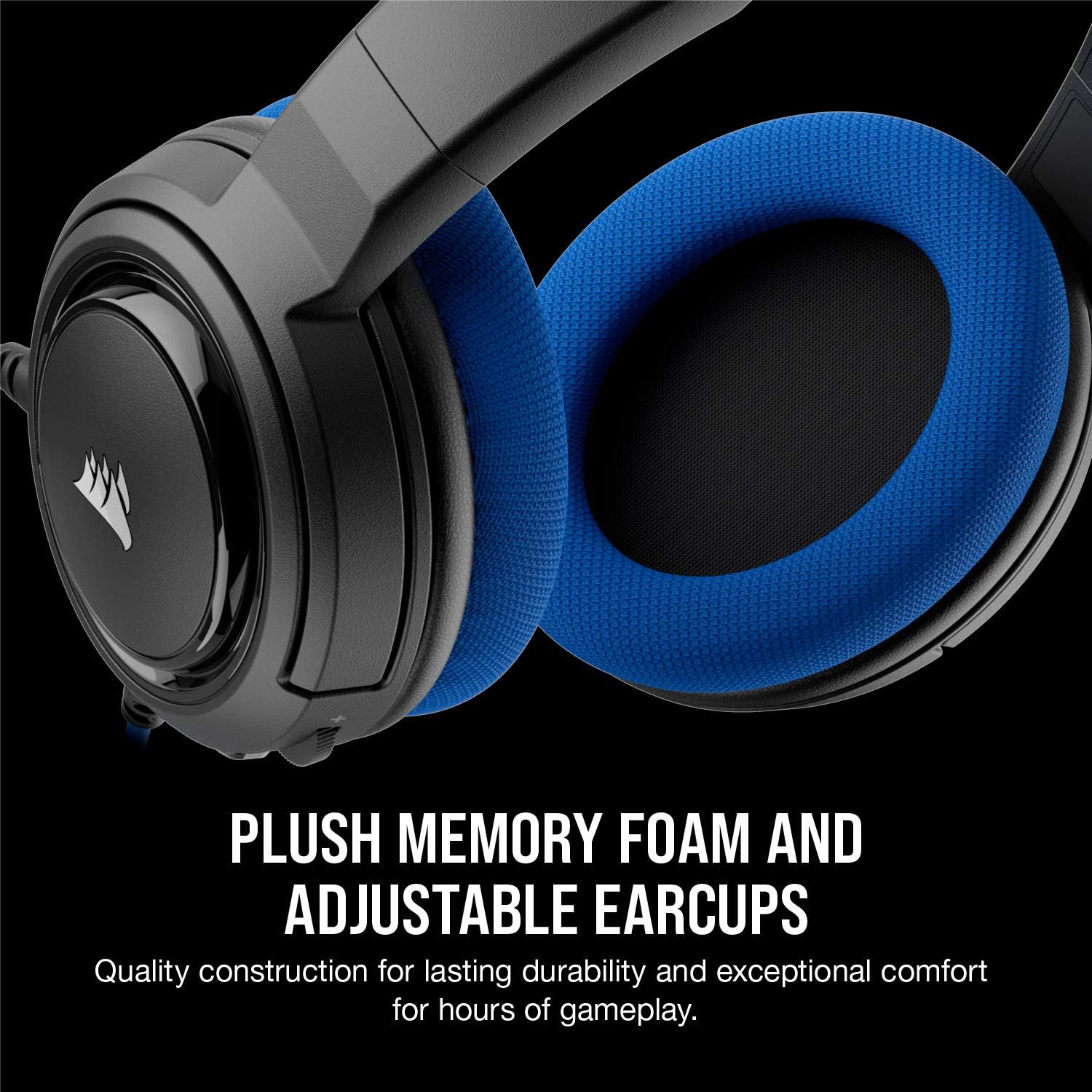 Corsair HS35 - Stereo Gaming Headset - Memory Foam Earcups - Headphones Designed for Playstation 4 (PS4) and Mobile – Blue: Computers & Accessories