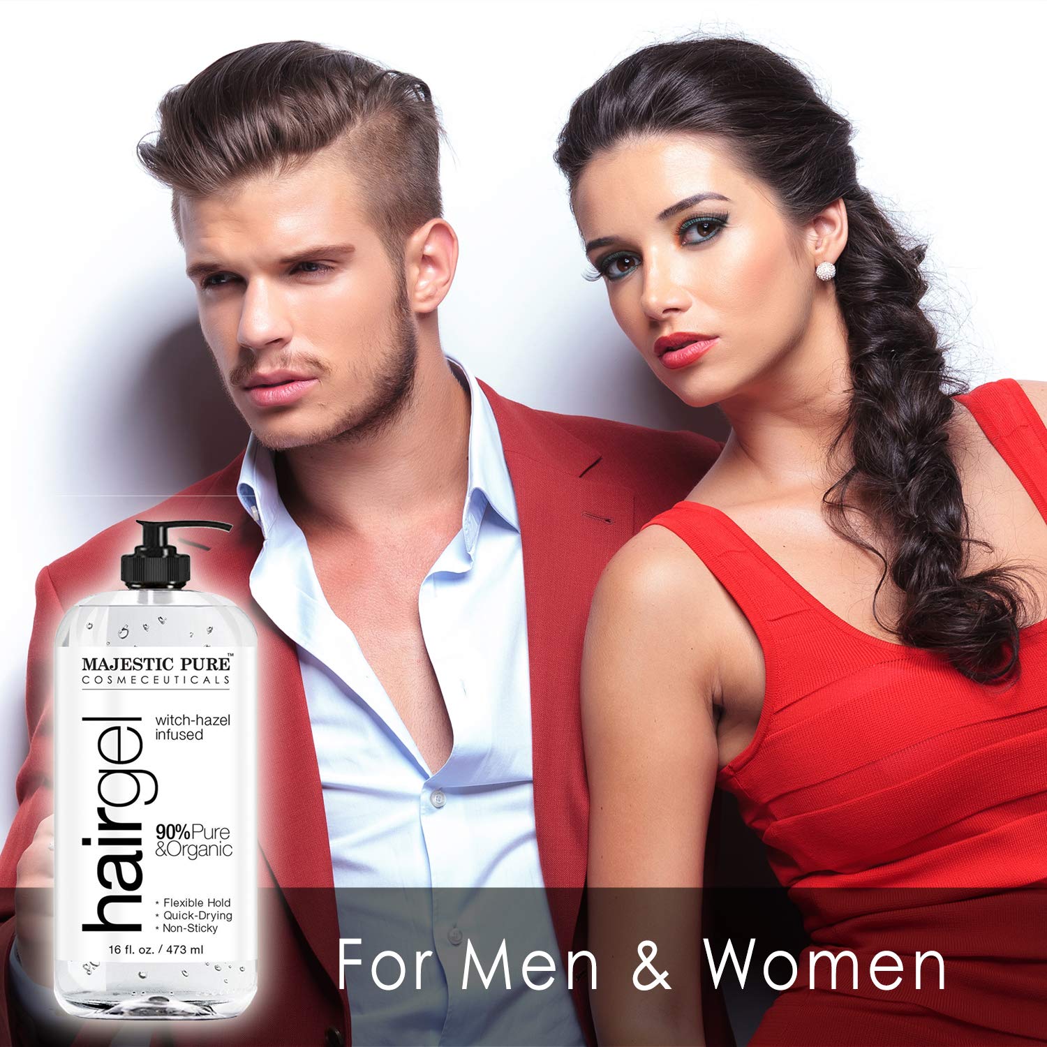 Hair Gel for Men & Woman - Styling with Organic Aloe Vera & Witch Hazel - 16 fl oz : Beauty