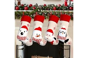 FQZYLCH Christmas Stockings 4 Packs Burlap Buffalo, 18 Inches Large Buffalo Burlap Xmas Christmas Stockings for Christmas Decor Hanging, Family Holiday Christmas Party