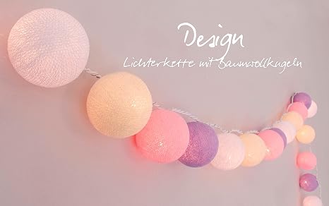 Lichterkette 'Symphony' mit Kugeln aus Baumwolle - Cotton Ball Lights, Innen (20 Kugeln)