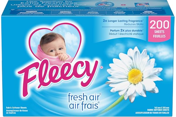 Fleecy Fabric Softener Dryer Sheets - For Irresistibly Soft & Static-Free Clothes | Paraben & Phosphate Free | Softener for L
