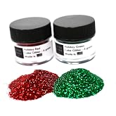 Holiday (Red &amp; Green) CHRISTMAS Luxury Diamond Dust Set, 12 grams, USA Made