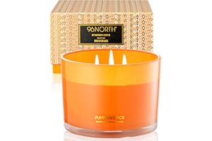 96NORTH Luxury Pumpkin Soy Candle | Large 3 Wick Jar Candle | Halloween & Fall Decor | Up to 40 Hours Burning | 100% Natural Soy Wax | Relaxing Aromatherapy Candle | Halloween Fall Candle Gift