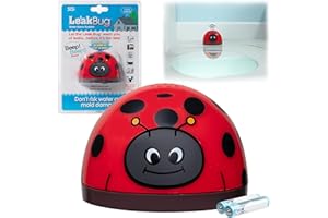 SCS DIRECT Water Leak Monitoring Sensor with Alarm 1 Pack - Leak Bug Electronic Water & Flood Leak Detector - Detects as Little as 1/32" of Water - Overflow Alert Sensor Beeps Loudly When Water is Detected