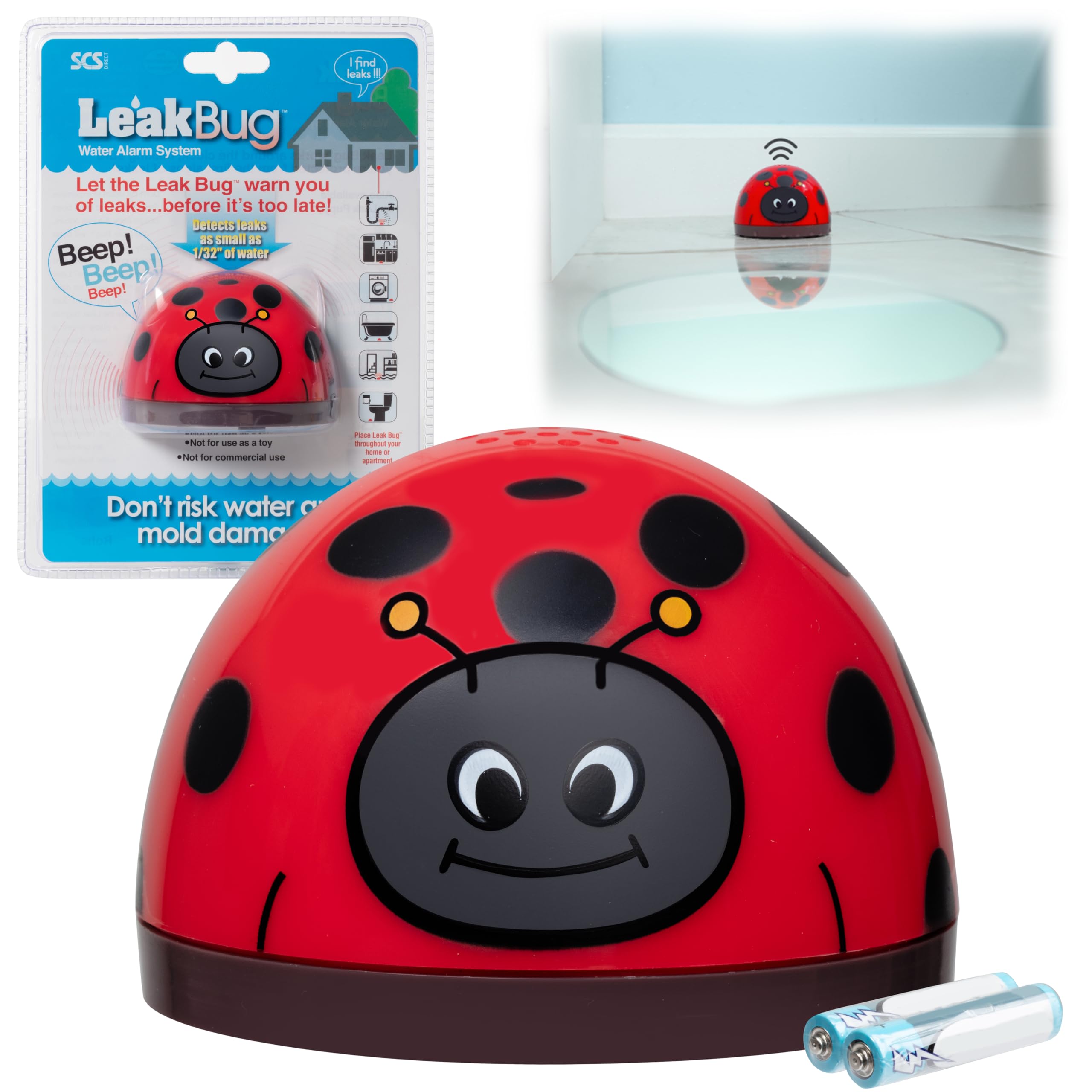 Water Leak Monitoring Sensor with Alarm 1 Pack