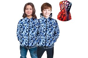 Cetucky 2024 new shark mouth loose sleeve hoodies funny teens boys zipper jacket camo shark jaw blue teenage boy girl jacket