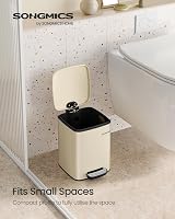 SONGMICS 6 L Kitchen Bin Stainless Steel Pedal Trash Can with Inner Bucket view 3