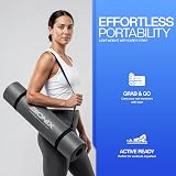 Bionix Extra Thick Yoga Mat 180x60 cm Non Slip with Carry Strap Grey view 4
