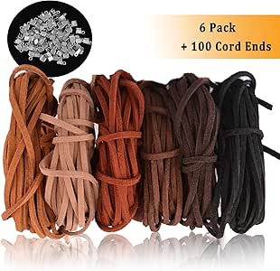 Amazon.com: SOSMAR 6 Pieces 5.5 Yards Leather Cord Suede Cord String ...