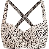 ZAFUL Women Bikini Top Only-Ruched Bra Padded Bathing Suit Top Cross Back Vintage Retro Bathing Suit Tops 2025