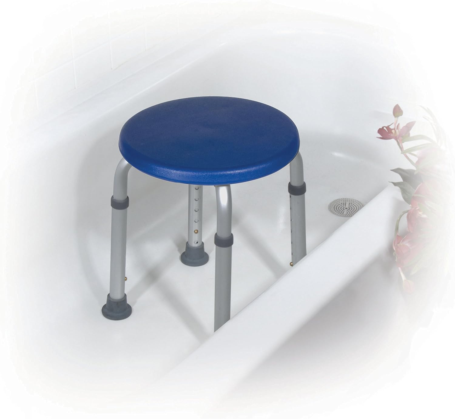 Drive Medical Adjustable Height Bath Stool, White: Health & Personal Care