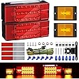 Kohree Submersible LED Trailer Lights Kit, 12V Super Bright Utility Brake Stop Turn License Tail Lights, Rectangular Trailer Lights with Wiring Kit & 2 Marker Lights for Boat RV Truck Over 80 Inches