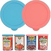 2PCs 3-inch/7.5cm Silicone Can Lids for Chef Boyardee | Van Camp's | Goya | Bush's Best | Farmer's Market Can, Can Cover for Canned Good, Fit Most Standard Size, Dishwasher Safe (Can NOT Included)