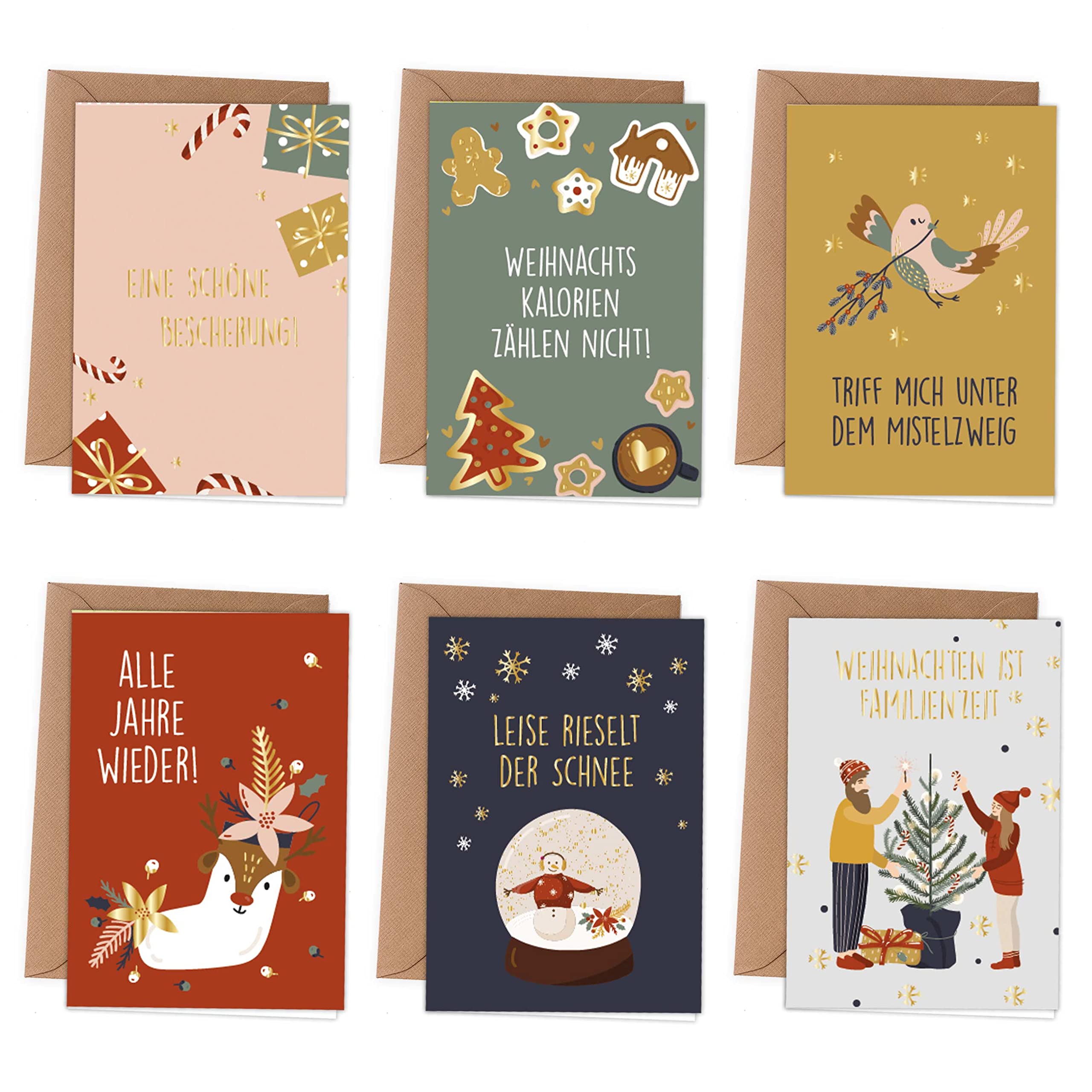Folding Christmas Cards - Pairs - Set of 4