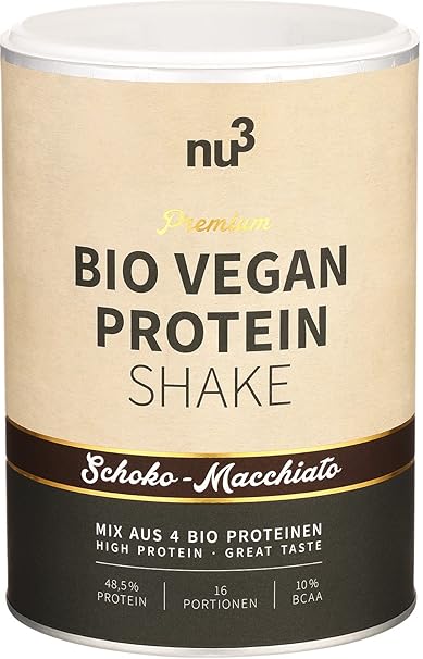 nu3 - Vegan Protein 4K Shake Vainilla Grosella 400 g | Batido de Proteínas Orgánico en