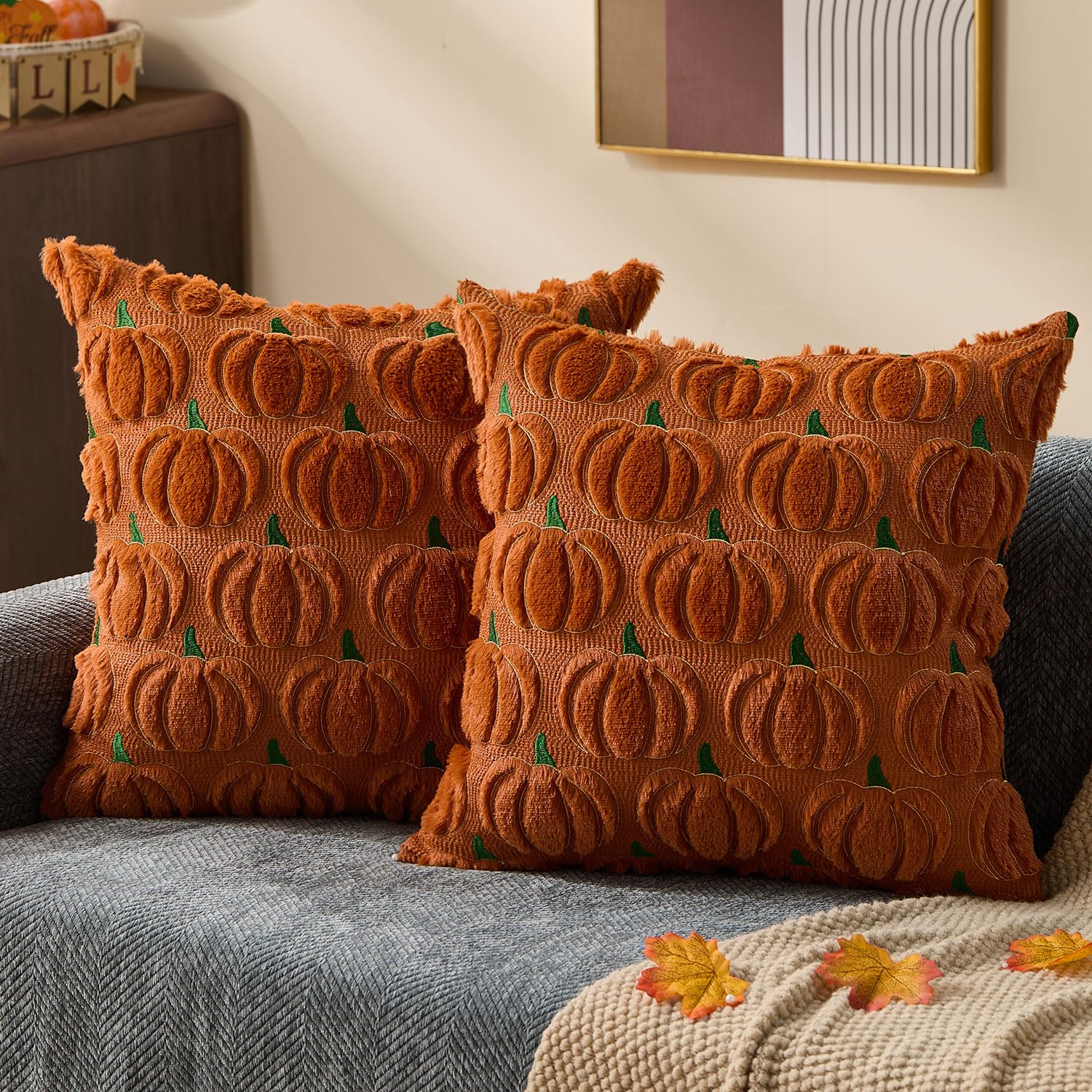 DFXSZ Fall Pillow Covers 18x18 Set of 2 Fall