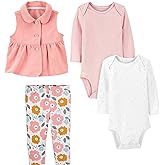 Simple Joys by Carter's Baby Girls' 4-Piece Short-Sleeve Shirts and Pants Playwear Set
