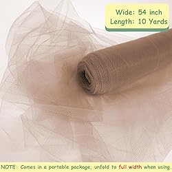 Chestnut Tulle Fabric Rolls, 54 Inch by 10 Yards