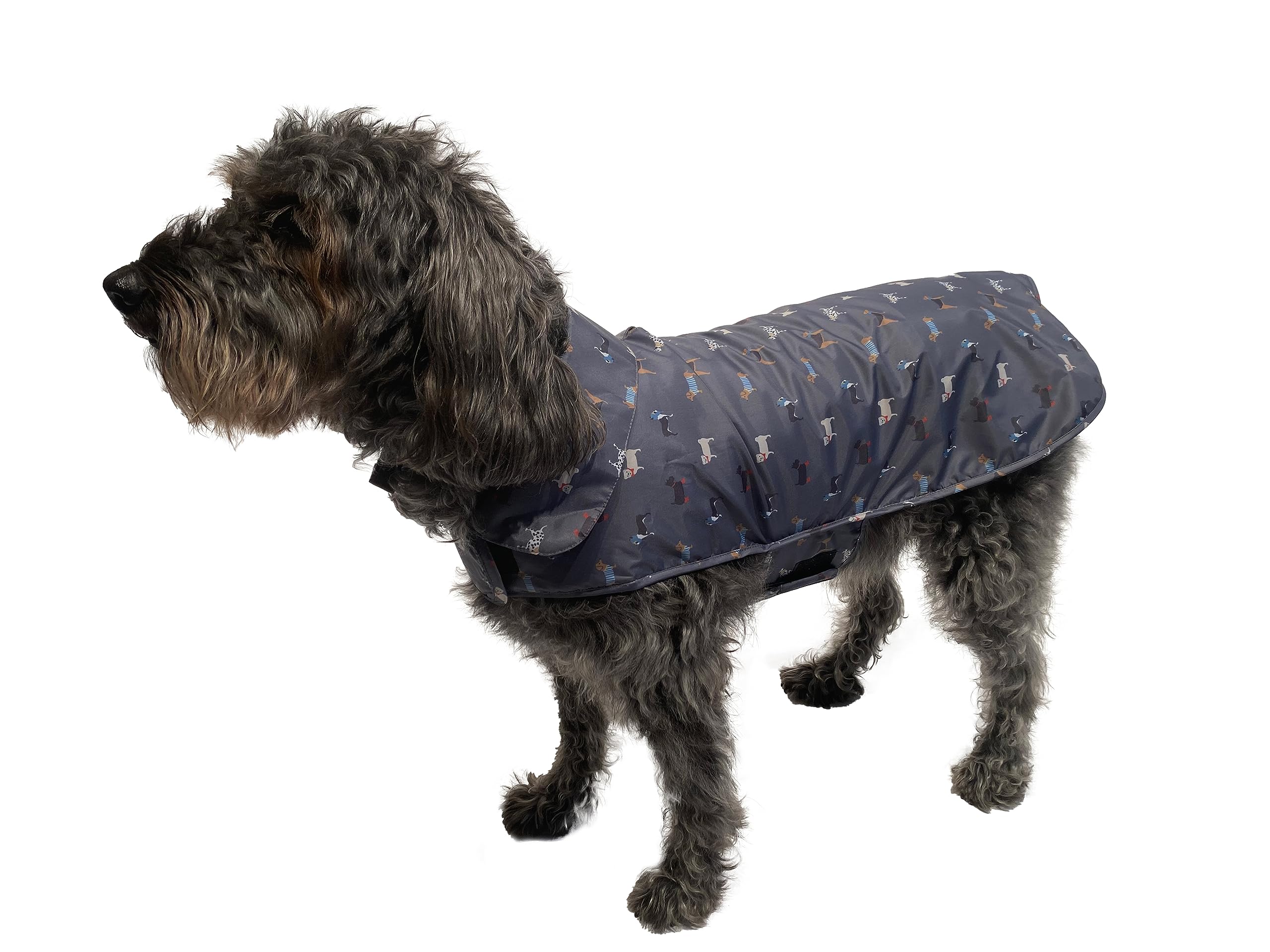 Fatface Marching Dogs Lightweight Water Resistant Soft Lining Adjustable Fastening Dog/Puppy Raintcoat 16 Inch 40 cm