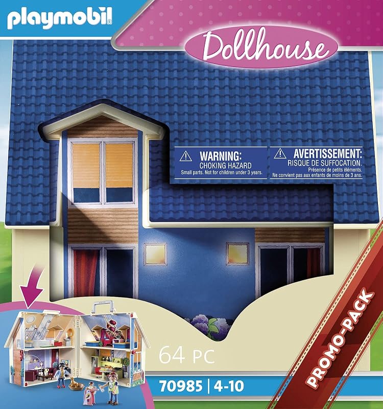 Dollhouse 70985 Casa Muñecas Maletín con Mango Plegable, Juguetes para niños a Partir de 4 años