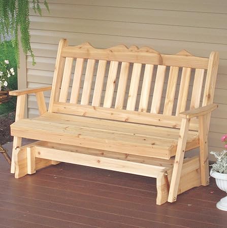 Amazon Com Cedar Porch Glider Bench Outdoor Patio Gliding Bench