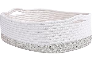 CIKI HOME Cotton Rope Storage Baskets Woven Basket Cute Baby Nursery Organizers Small Dog Toy Basket Gift Baskets Empty