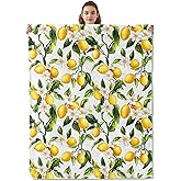 Kibue Juicy Lemon Blanket - Soft & Lightweight Cozy Flannel Throw Blanket - Plush Warm Blankets for Sofa, Travel, Bedroom, Office, Home Decor - Ideal Gifts for Adults Kids Women Men 60"×50"