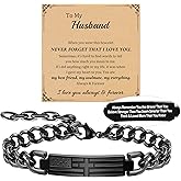 Gifts for Dad Husband Son Religious Christian Gifts Cross Bracelet for Men Teen Boys Adjustable Stainless Steel Bracelets for Men with American Flag Boyfriends Brother Grandson Baptism Birthday Gift