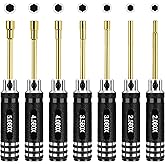 MDLHOBBY Small 7pcs Hex Nut Screwdriver Set, Hexagonal Head Nut Driver Set, Durable Hex Socket Set RC Tools Kit with Replaceable Tips (2.0-5.0) mm for RC Car Truck Hobby Repair