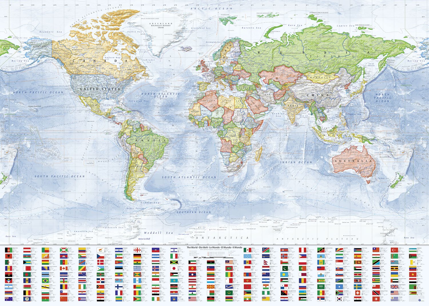Mappa politica del mondo 140x100 cm con ban re in inglese edizione 2017 Amazon Casa e cucina