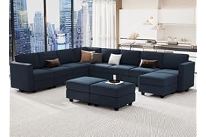 Belffin Modular Sectional Sofa with Storage Seat Oversized U Shaped Couch Velvet Modular Sofa Set with Ottoman Velvet Blue…