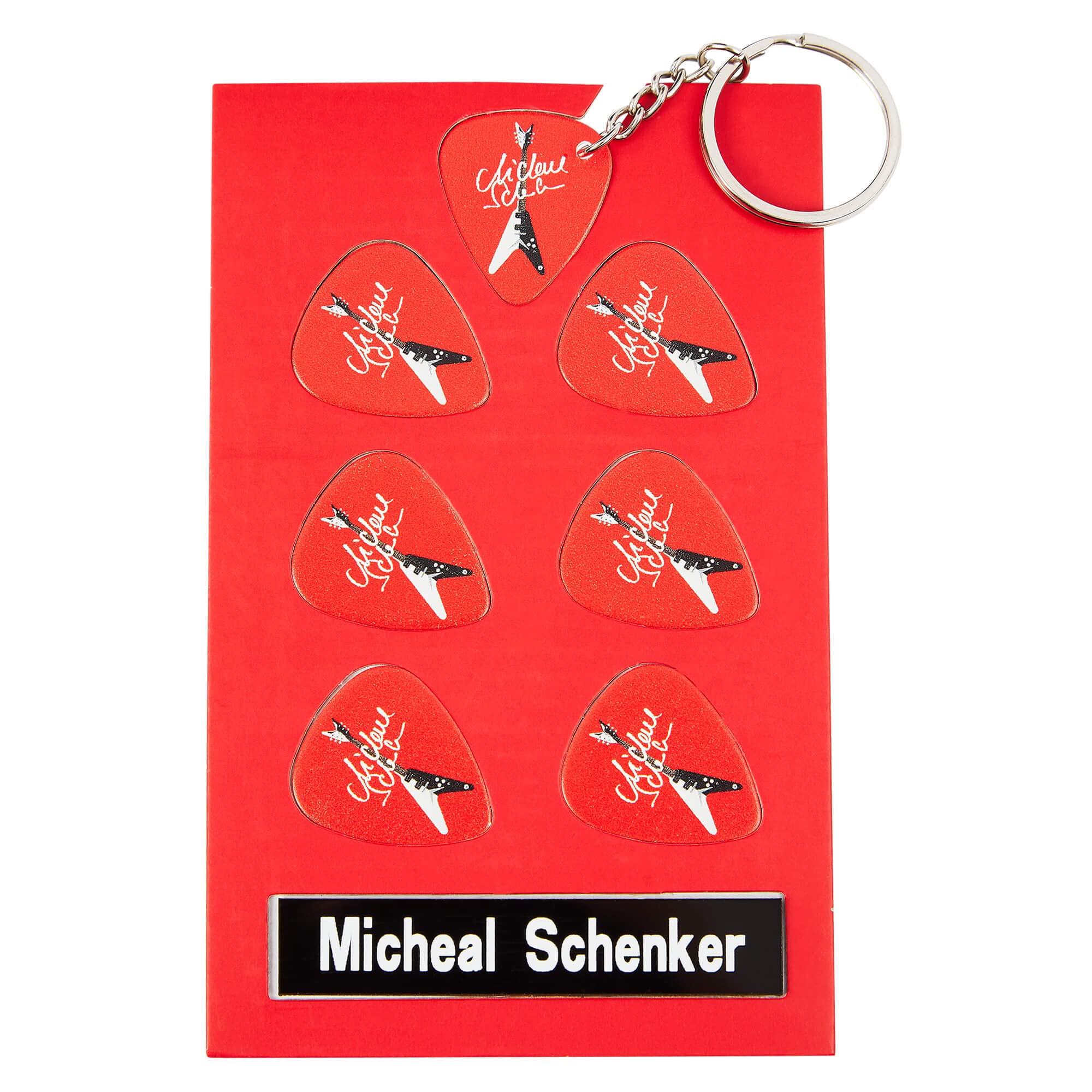 Axman Michael Schenker Guitar Plectrum Gift Set | 6 Artist Plectrums | 1 Artist Keyring