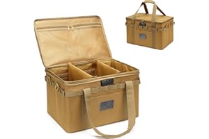 Lemubeane Tactical Camping Storage Bag - 38L Utility Tote Bag Organizer with Combination Lock and Shoulder Strap (Coyote Brown)
