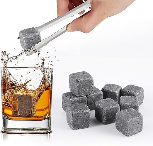 Amazon Com 9pc Whiskey Stones Quality Granite Dry Ice On The Rocks Novelty Gift Stocking Filler Trixes Kitchen Dining