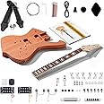 Leo Jaymz DIY Electric Guitar Kits with Mahogany Body and Maple Neck - Ebony Fingerboard and All Components Included (PS)