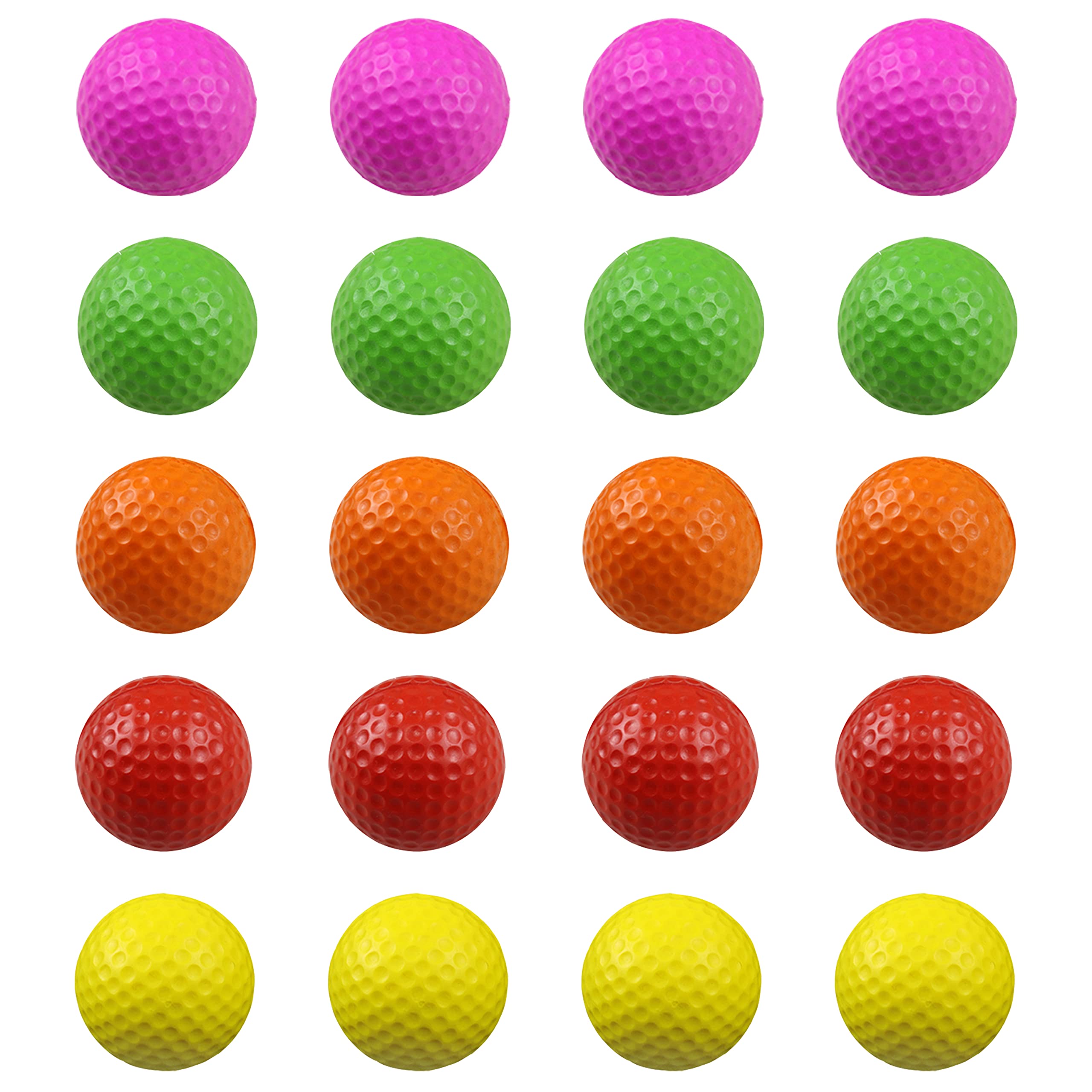 Scott Edward Air Golf Practice Balls, 20 Pieces, Lightweight Foam Ball, Realistic Bright Color, Golf Training Indoor and Outdoor, for Backyard Hitting Mat, Soft（Mixed