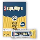 CLIF BUILDERS Protein Bars, Vanilla Almond Flavour, 20 g of Protein, Prepared in Canada, Gluten Free, No Artificial Flavours,