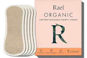 HESTA Rael Reusable Panty Liners Menstrual, Organic Cotton Cover, Period Essential, Cloth Pantyliner for Women, Washable, Soft and Thin, Leak-Free, Washing Machine Safe (5 Count, Brown)