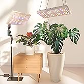 MetryGrow Plant Grow Light, [Smart APP & Expansive 2x2 Ft Coverage] Genuine 60W Output LED Full Spectrum for Indoor Plants, 8-Level Brightness, Supports Hanging & Standing, 270° Folding, 360° Rotation
