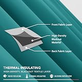 Deconovo Thermal Insulated Blackout Curtains Turquoise 66x84 Two Panels view 6