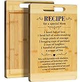 Kikcoin Mom Birthday Gifts - Bamboo Cutting Boards for Kitchen, Mothers Day Cutting Board Gift from Daughter Son, Thanksgiving Christmas Gifts for New Mom, Large Cutting Board 13.8" X 9.8"