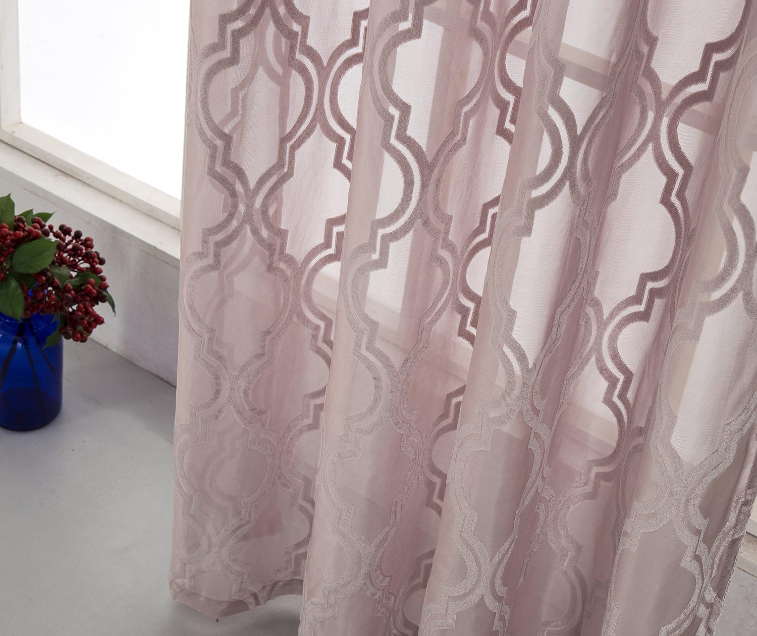 Mauve Pnk00651 Grommet Curtain Panel Rt Designers Collection Knox Jacquard 54 X 84 In Home Decor Home Kitchen Adios Co Il