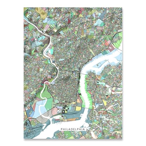 Amazon Com Philadelphia Map Print Pennsylvania Usa Pa Street Art Poster City Decor Handmade