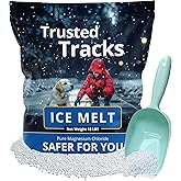 Trusted Tracks Pet Safe Ice Melt, 10 LBS Premium Snow Melter, Pure Magnesium Chloride, Safer for Pets, Concrete, Effective to