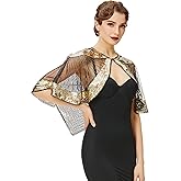 BABEYOND 1920s Vintage Shawl for Women - Sequin Beaded for Night Party Shawl Wraps Flapper Cover Up Evening Cape