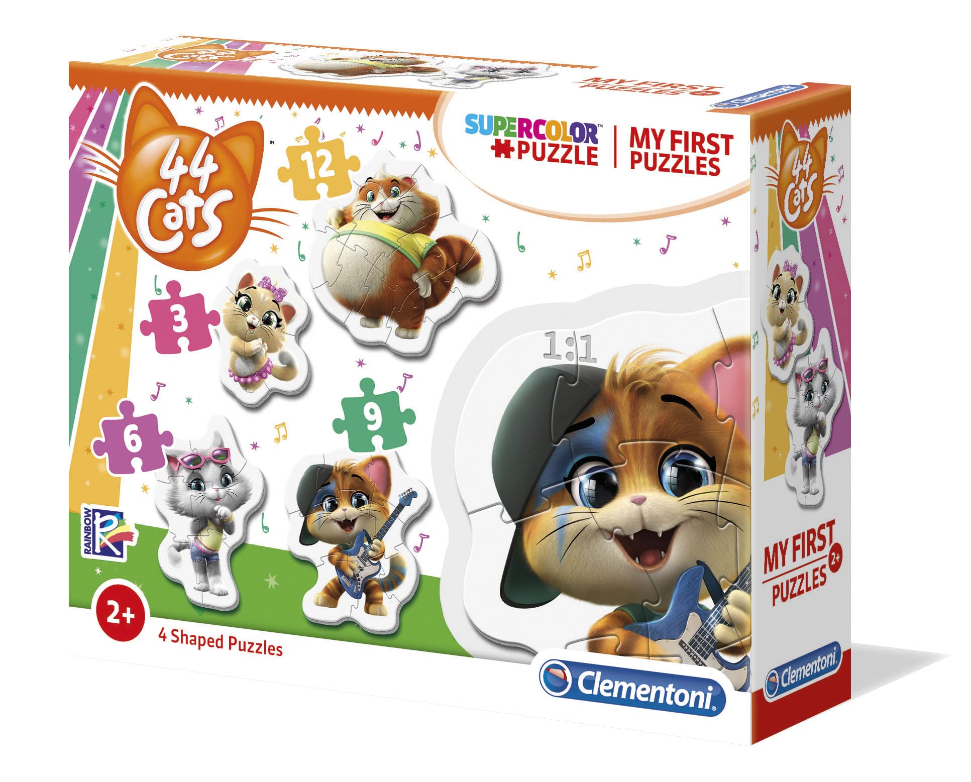 Clementoni - 20812 - My First Puzzle - 44 Cats - 3-6-9-12 pieces - Made in Italy - jigsaw puzzle children age 2+
