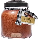 A Cheerful Giver - Warm &amp; Gooey Cinnamon Buns Papa Scented Glass Jar Candle (34oz) with Lid &amp; True to Life Fragrance Made in USA