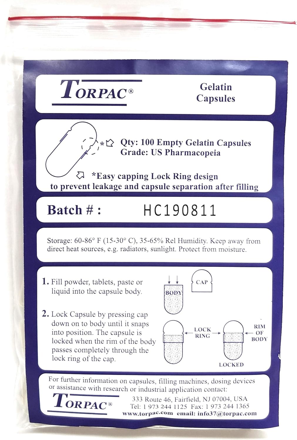 Torpac Gelatin Capsules ( 0 100ct) Health & Personal Care